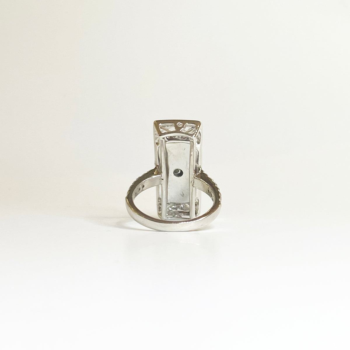 9ct White Gold Black Onyx and Diamond Ring