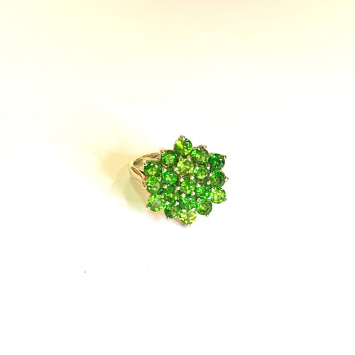 9ct Yellow Gold Diopside Starburst Ring