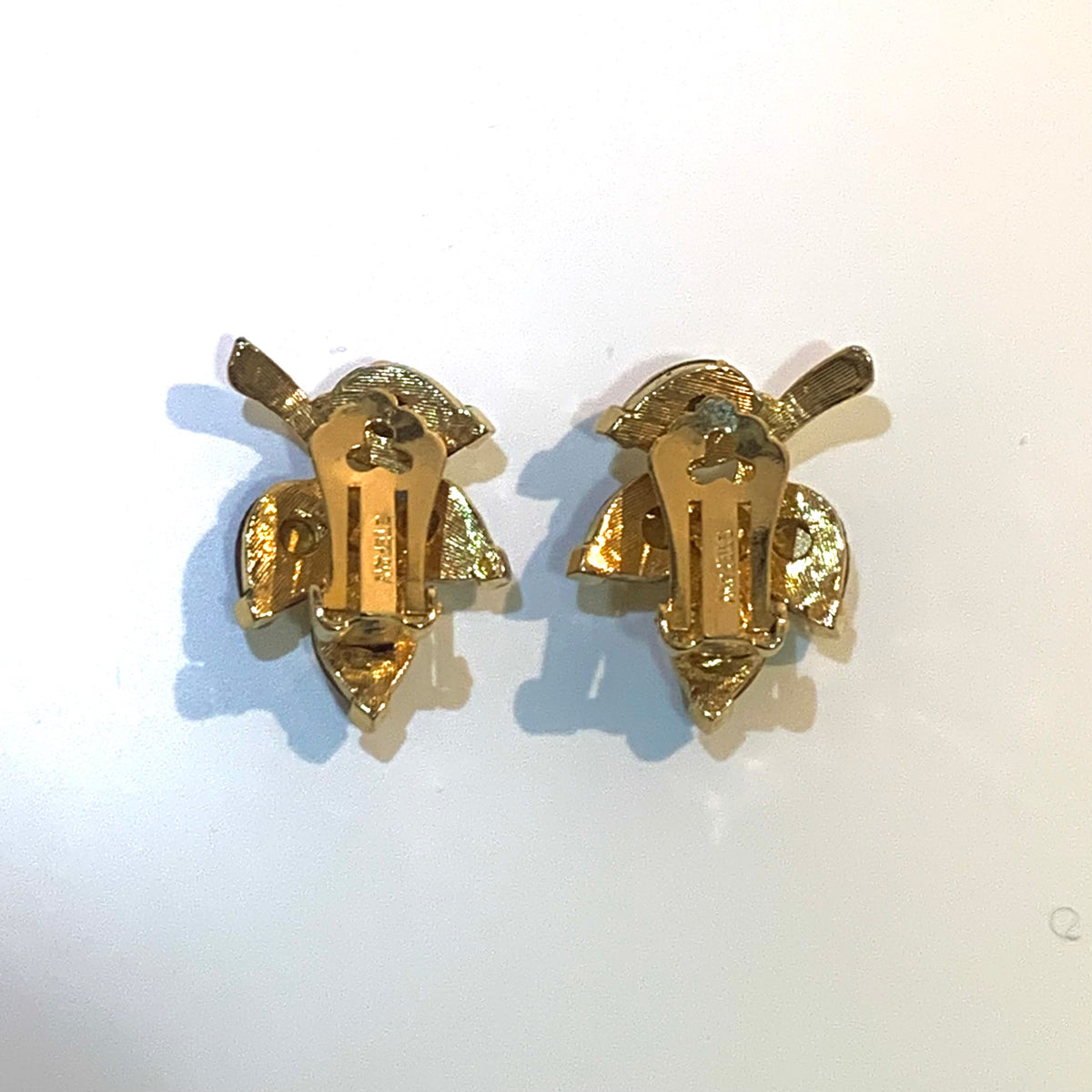 Costume Leaf Branch Earrings Vintage 1950 Clip on Earrings