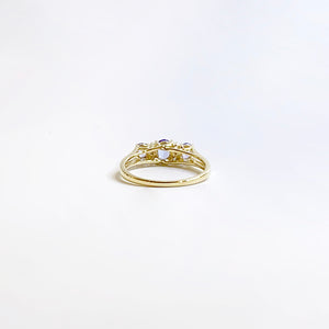 14ct Yellow Gold Diamond and Sapphire Ring