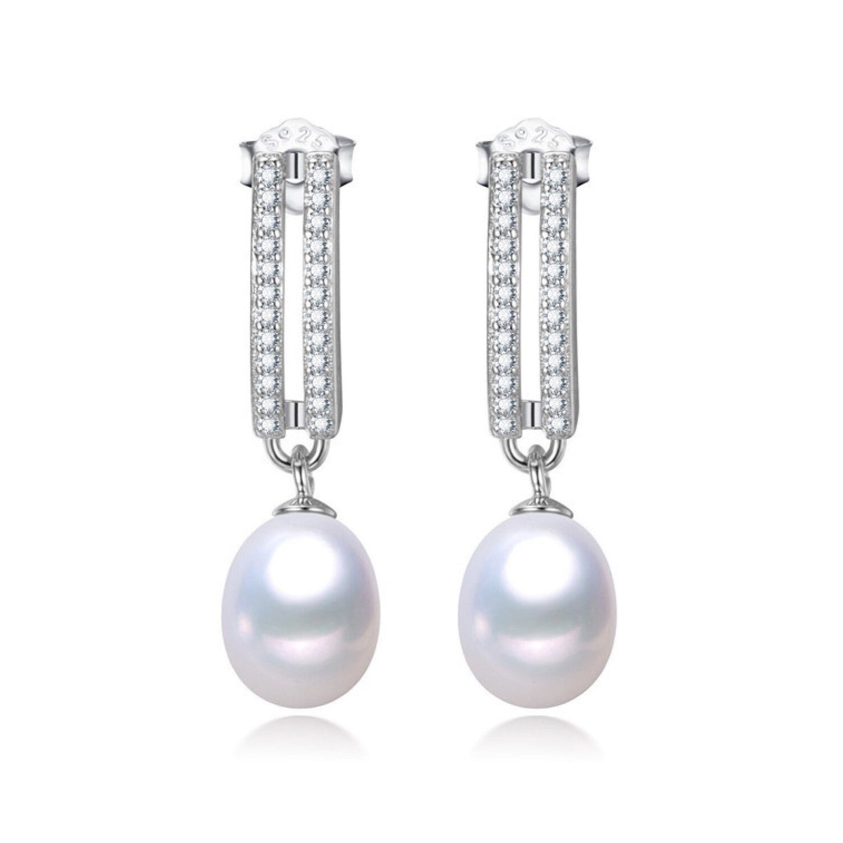 Freshwater Pearl Cubic Zirconia Drop Earrings