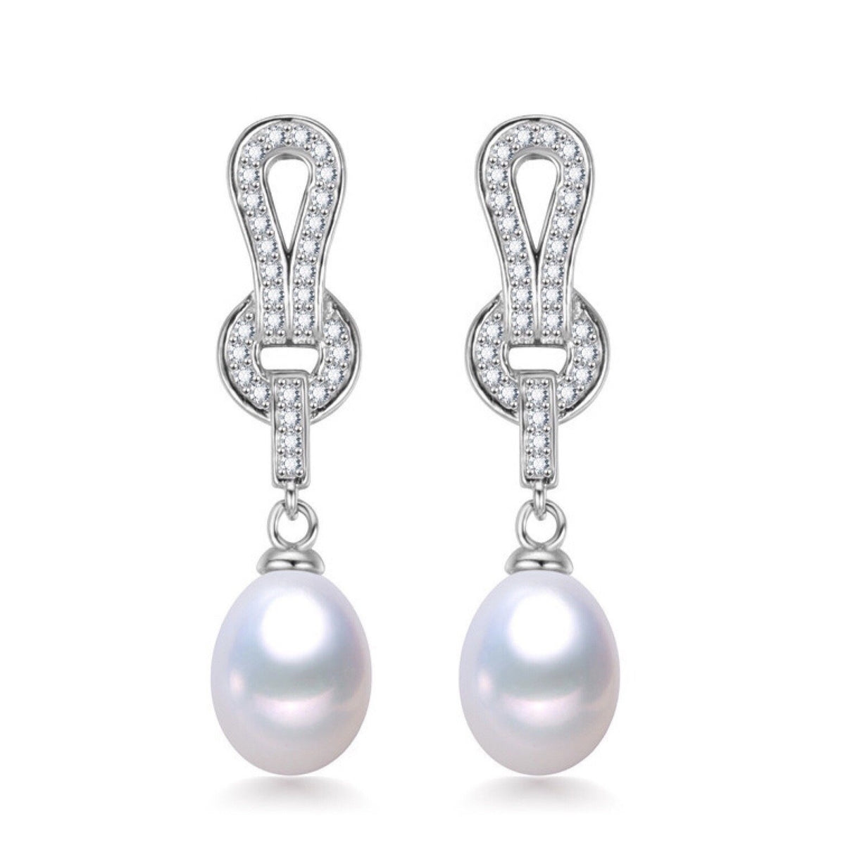 Freshwater Pearl Cubic Zirconia Drop Earring