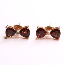 Sterling Silver Rose Gold Plated Bow Shaped Studs