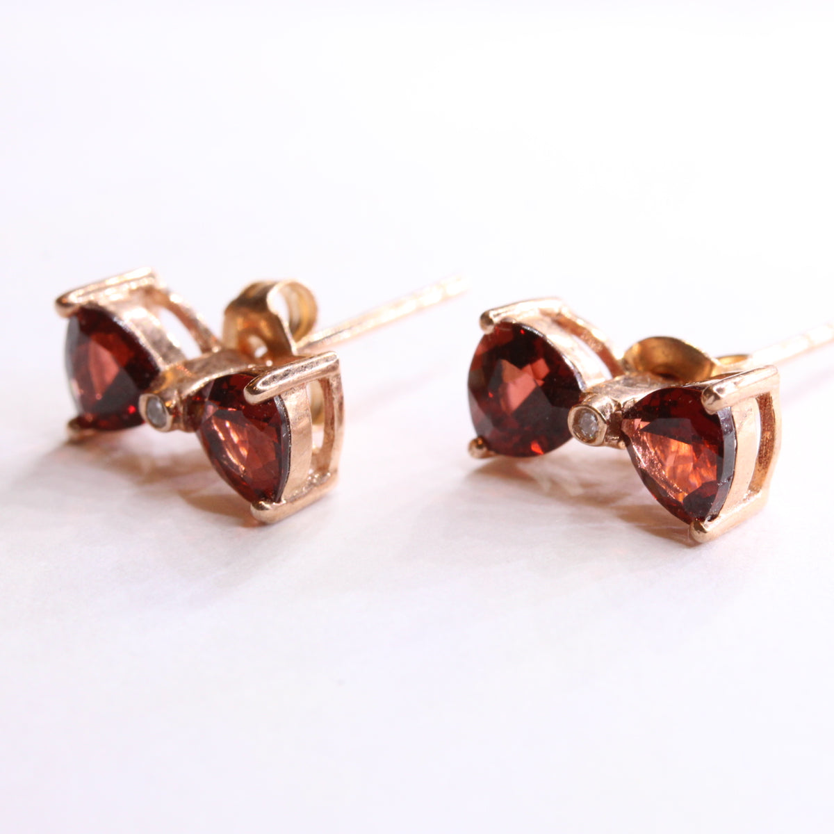 Sterling Silver Rose Gold Plated Bow Shaped Studs