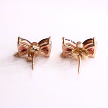 Sterling Silver Rose Gold Plated Bow Shaped Studs