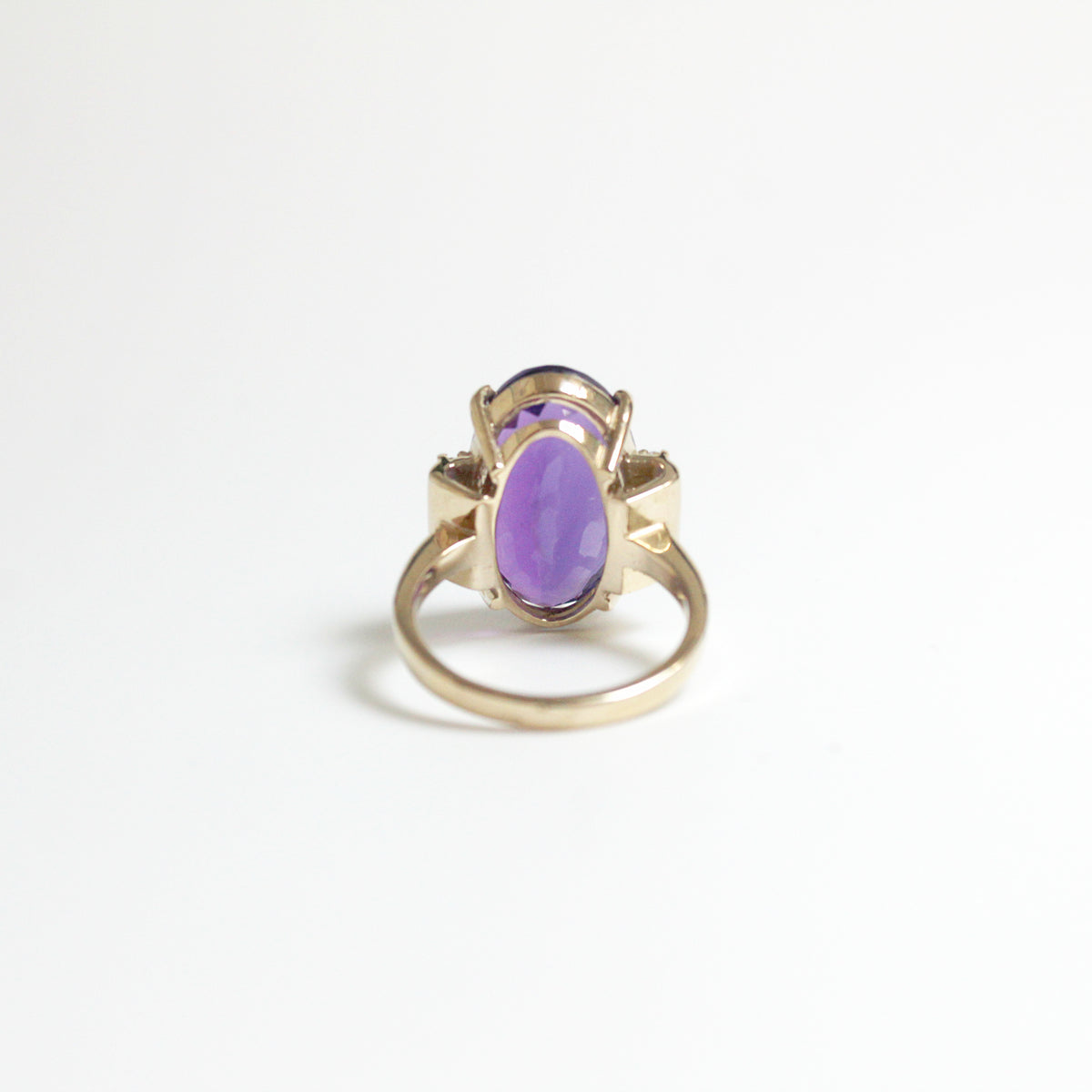 9ct Rose Gold 10ct Amethyst and Diamond Cocktail Ring