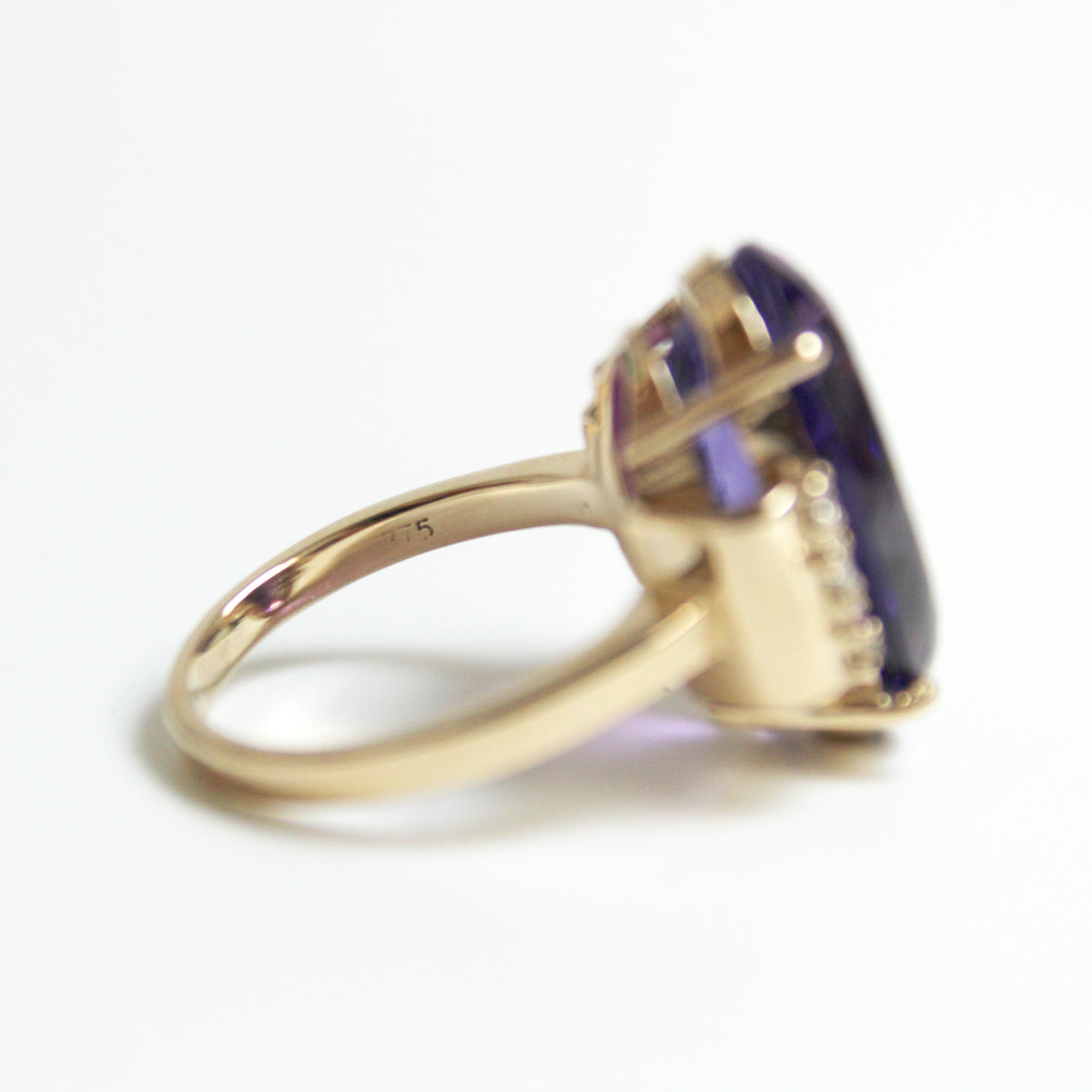9ct Rose Gold 10ct Amethyst and Diamond Cocktail Ring