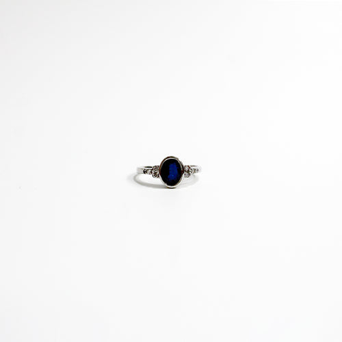 White Gold Australian Sapphire and Diamond Ring