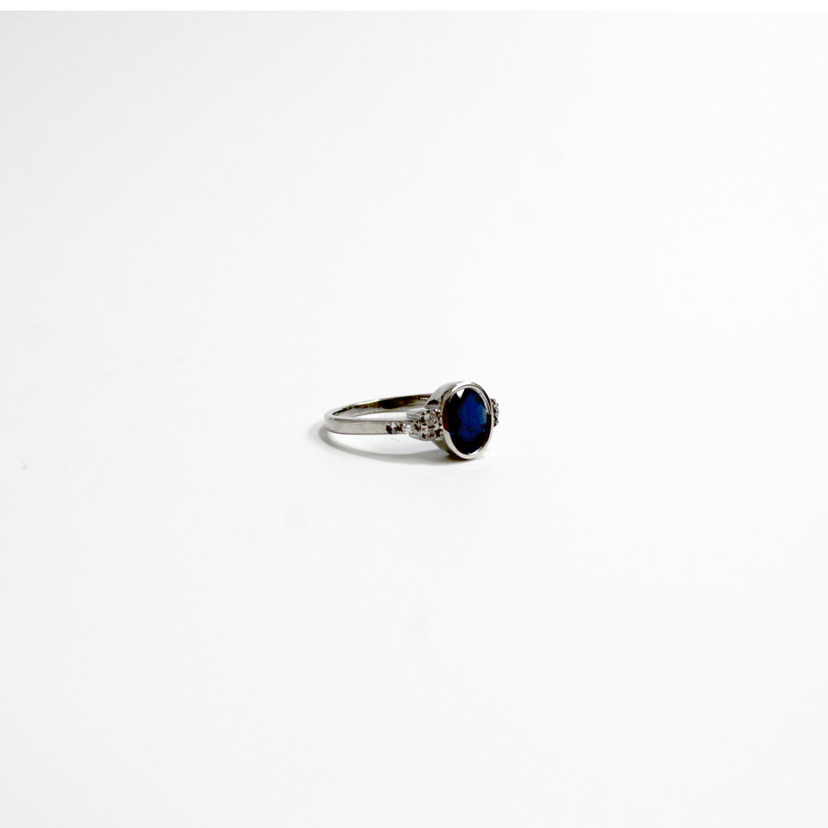 White Gold Australian Sapphire and Diamond Ring