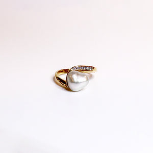 Natural White Pearl and Diamond Dress Ring