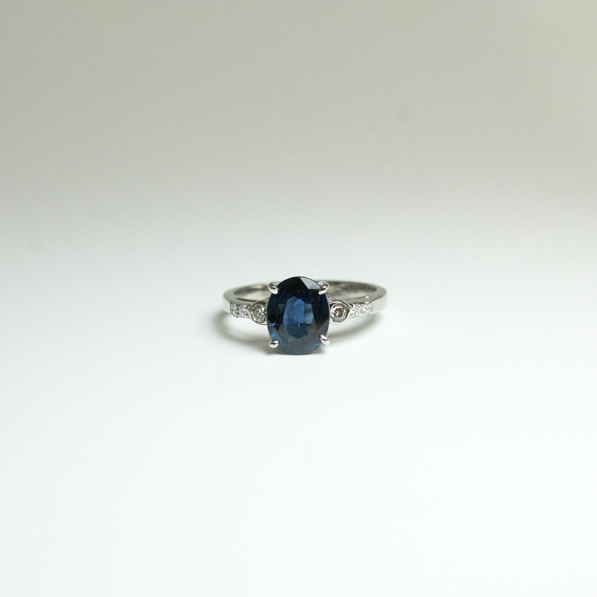 9ct White Gold 3.05ct Australian Sapphire and Diamond Ring