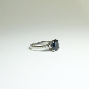 9ct White Gold 3.05ct Australian Sapphire and Diamond Ring