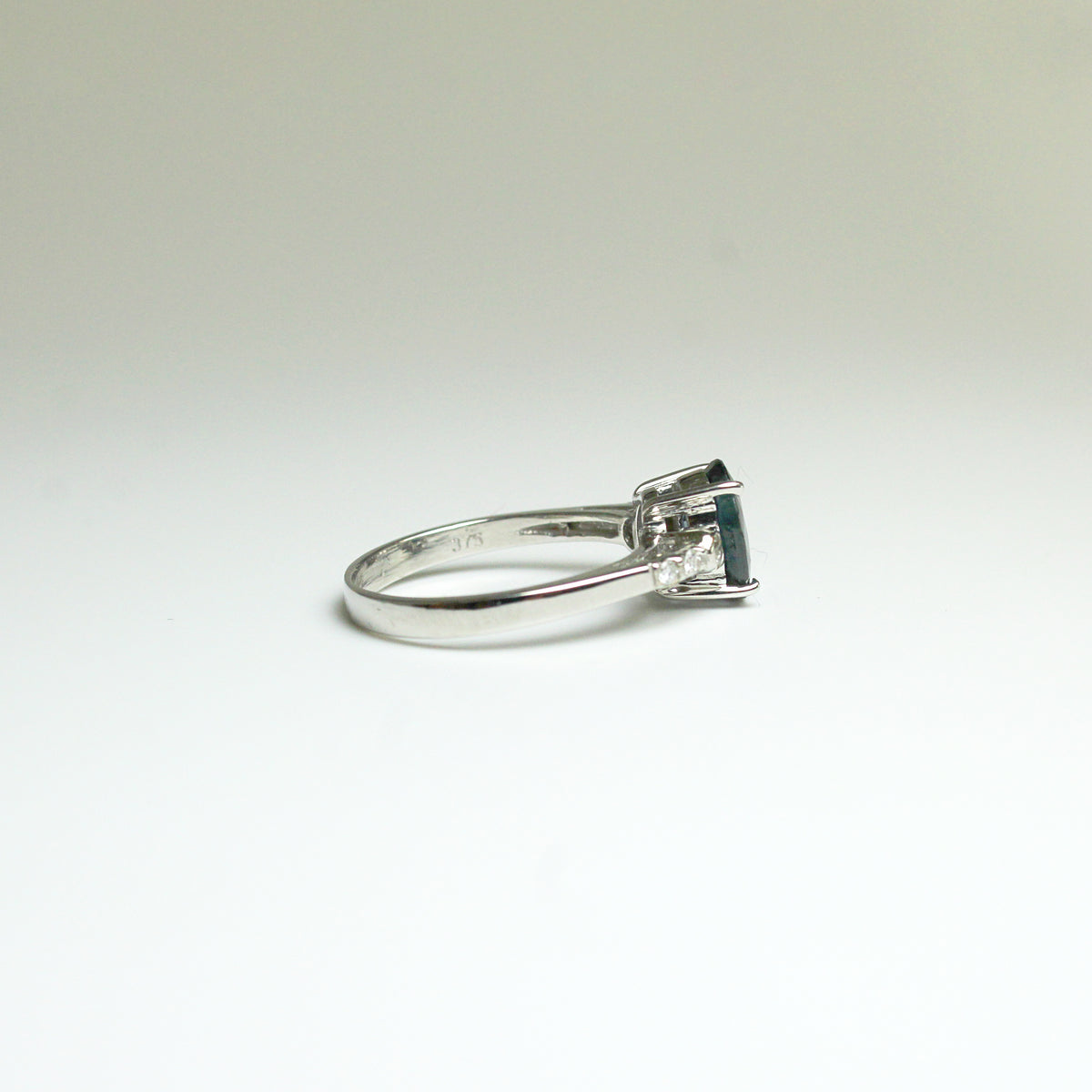 9ct White Gold 3.05ct Australian Sapphire and Diamond Ring