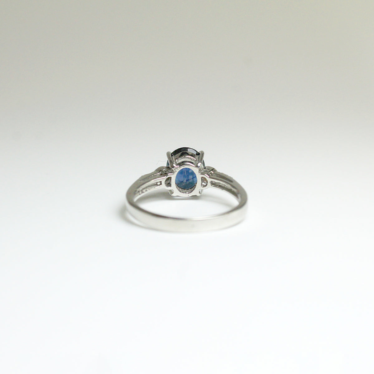 9ct White Gold 3.05ct Australian Sapphire and Diamond Ring