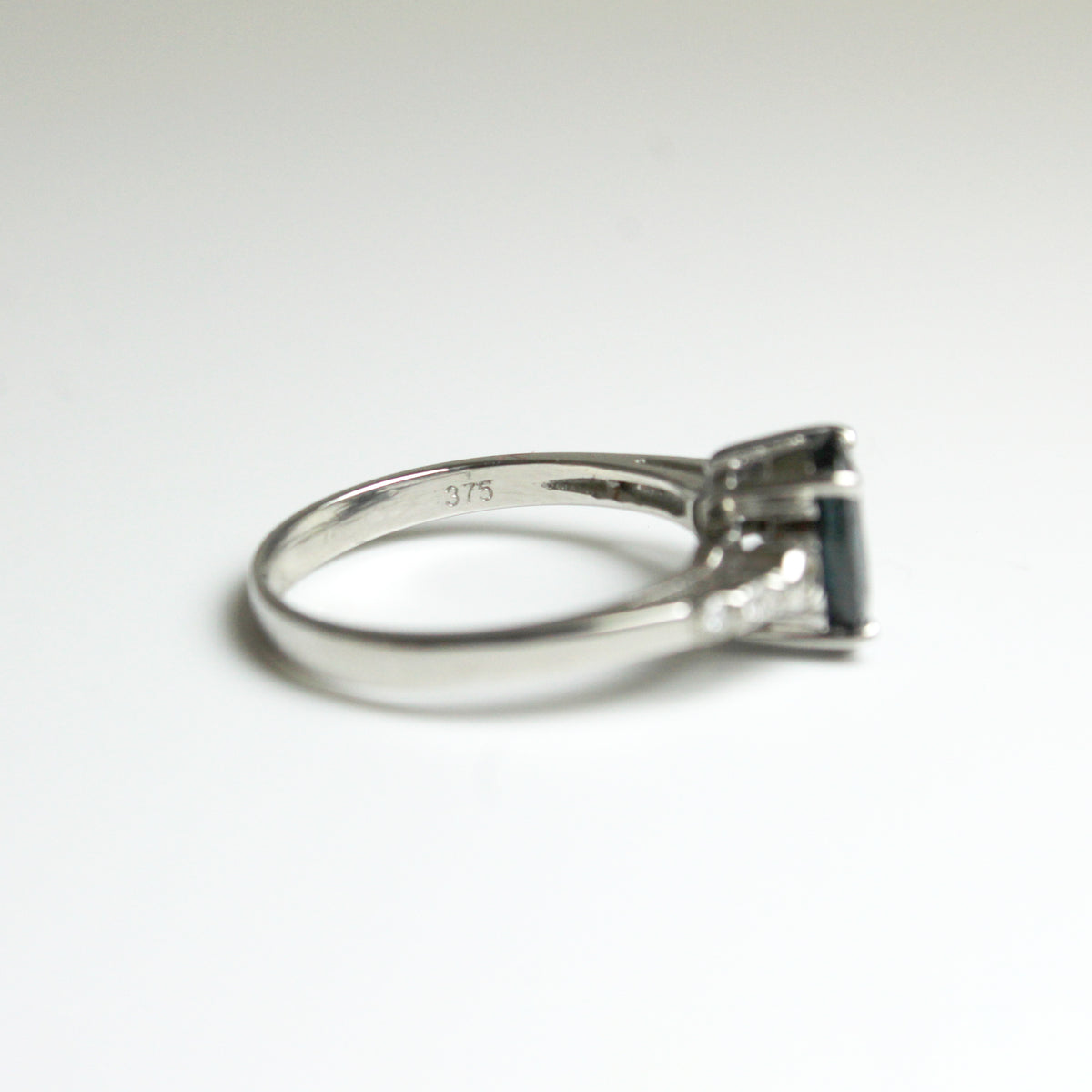 9ct White Gold 3.05ct Australian Sapphire and Diamond Ring