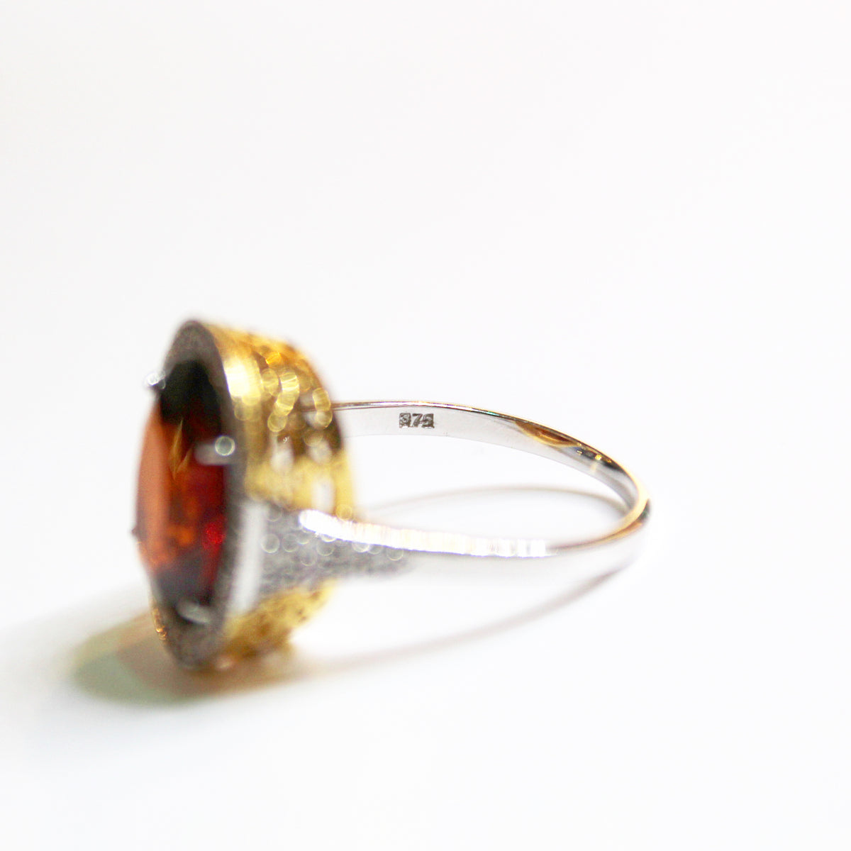 Hessonite Garnet and Diamond Dress Ring