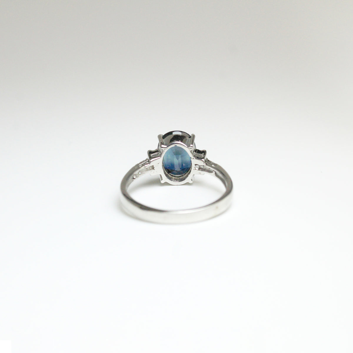 9ct White Gold 2.53ct Australian Sapphire and Diamond Ring