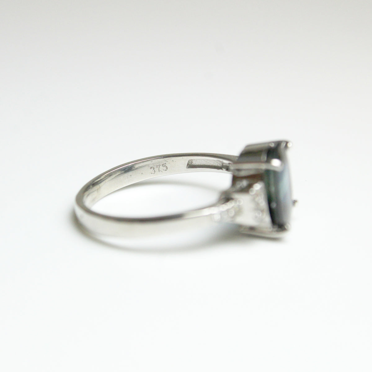 9ct White Gold 2.53ct Australian Sapphire and Diamond Ring