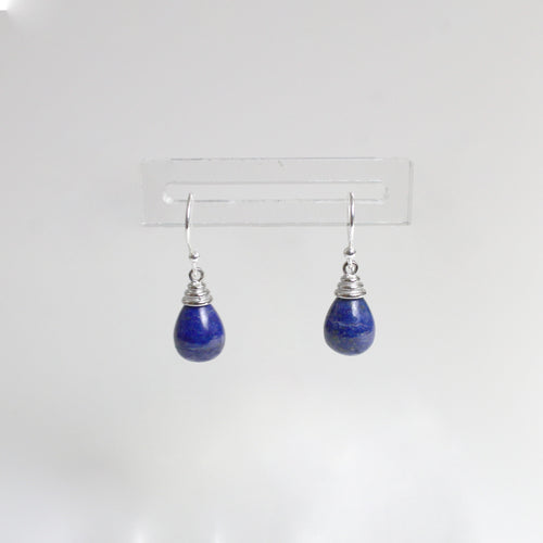 Sterling Silver Lapis Lazuli Hook Drop Earrings