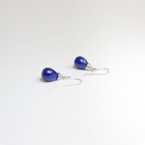 Sterling Silver Lapis Lazuli Hook Drop Earrings