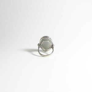Grey Moonstone and Diamond Dress Ring
