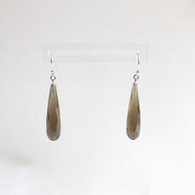 Sterling Silver Faceted Smokey Quartz Hook Drop Earrings