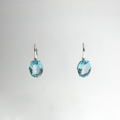Sterling Silver Swiss Blue Topaz 8.42ct Hook Drop Earrings
