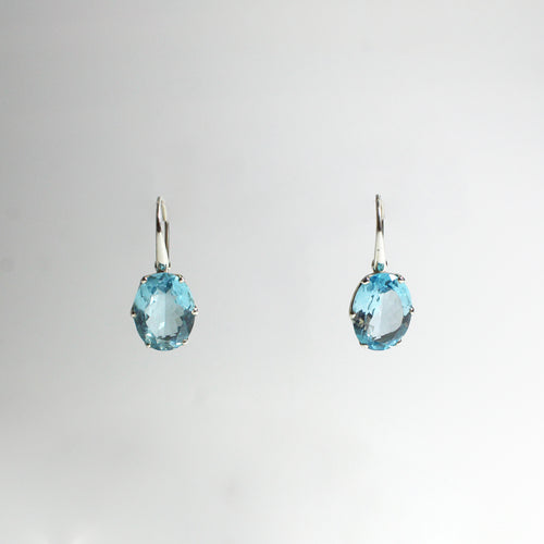 Sterling Silver Swiss Blue Topaz 8.42ct Hook Drop Earrings