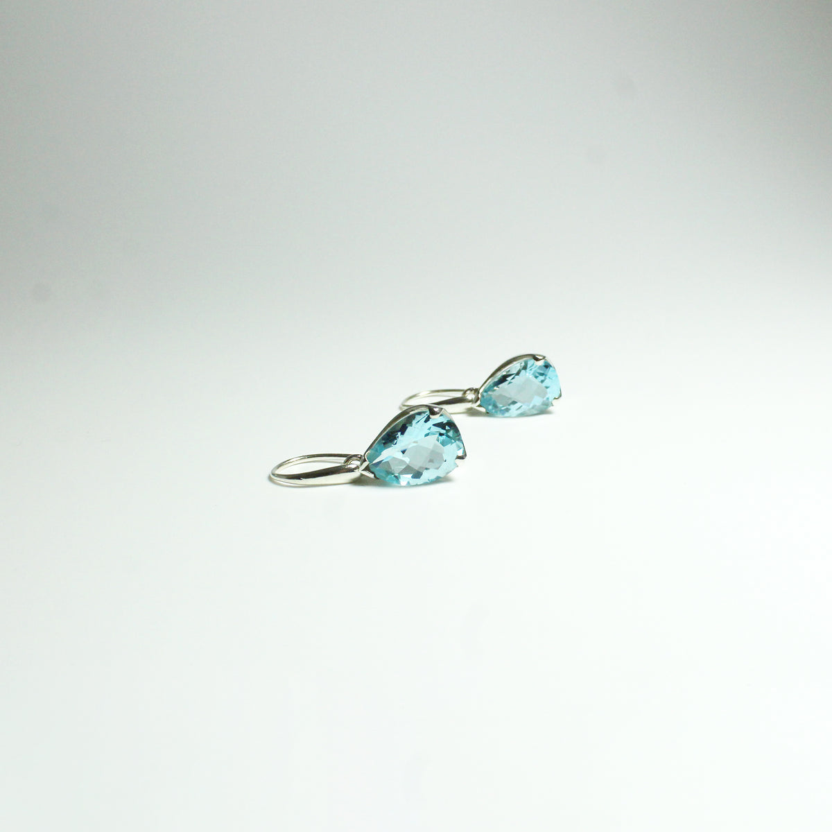 Sterling Silver 3.83ct Blue Topaz Hook Drop Earrings