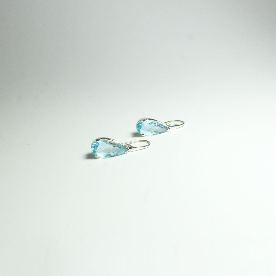 Sterling Silver Blue Topaz 2.77ct Hook Drop Earrings