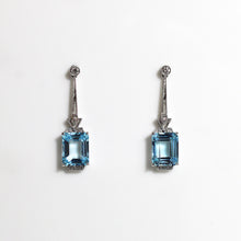 Swiss Blue Topaz and Diamond Drop Earrings