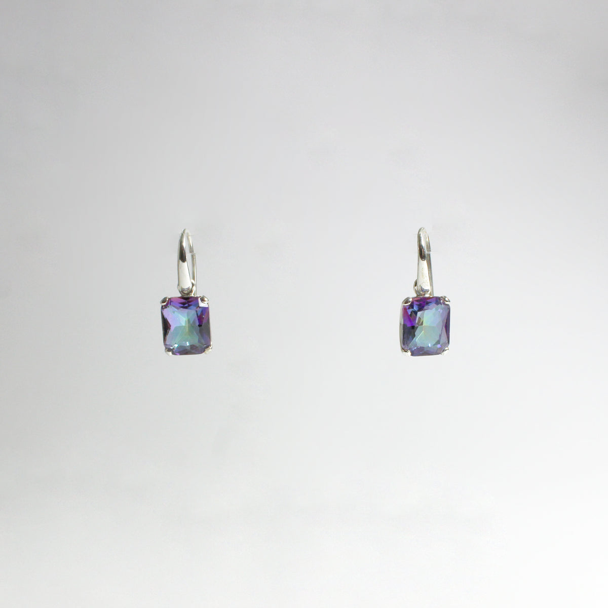 Mystic Blue Topaz Drop Earrings