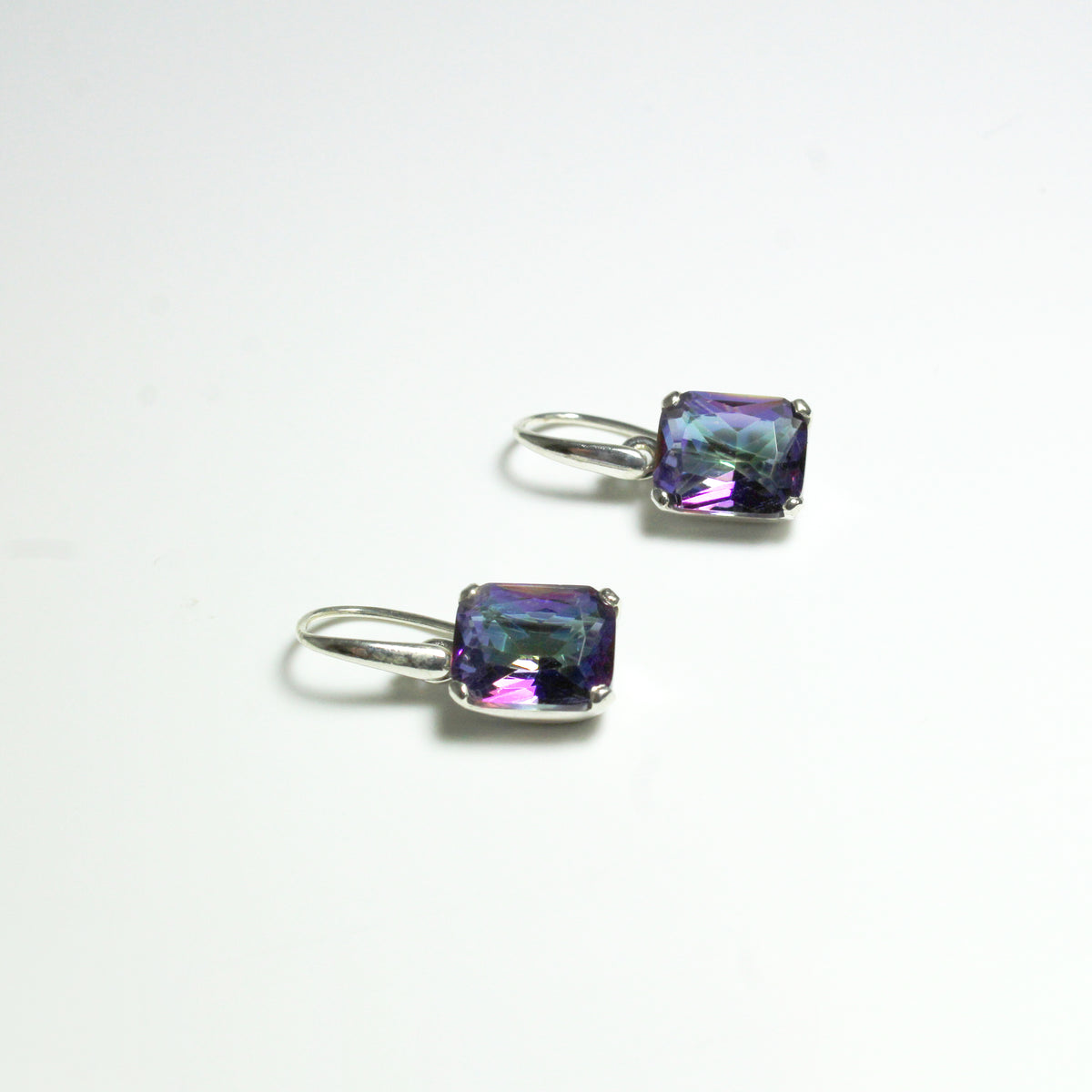 Mystic Blue Topaz Drop Earrings