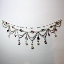 Tourmaline, Pearl and White Sapphire Necklace