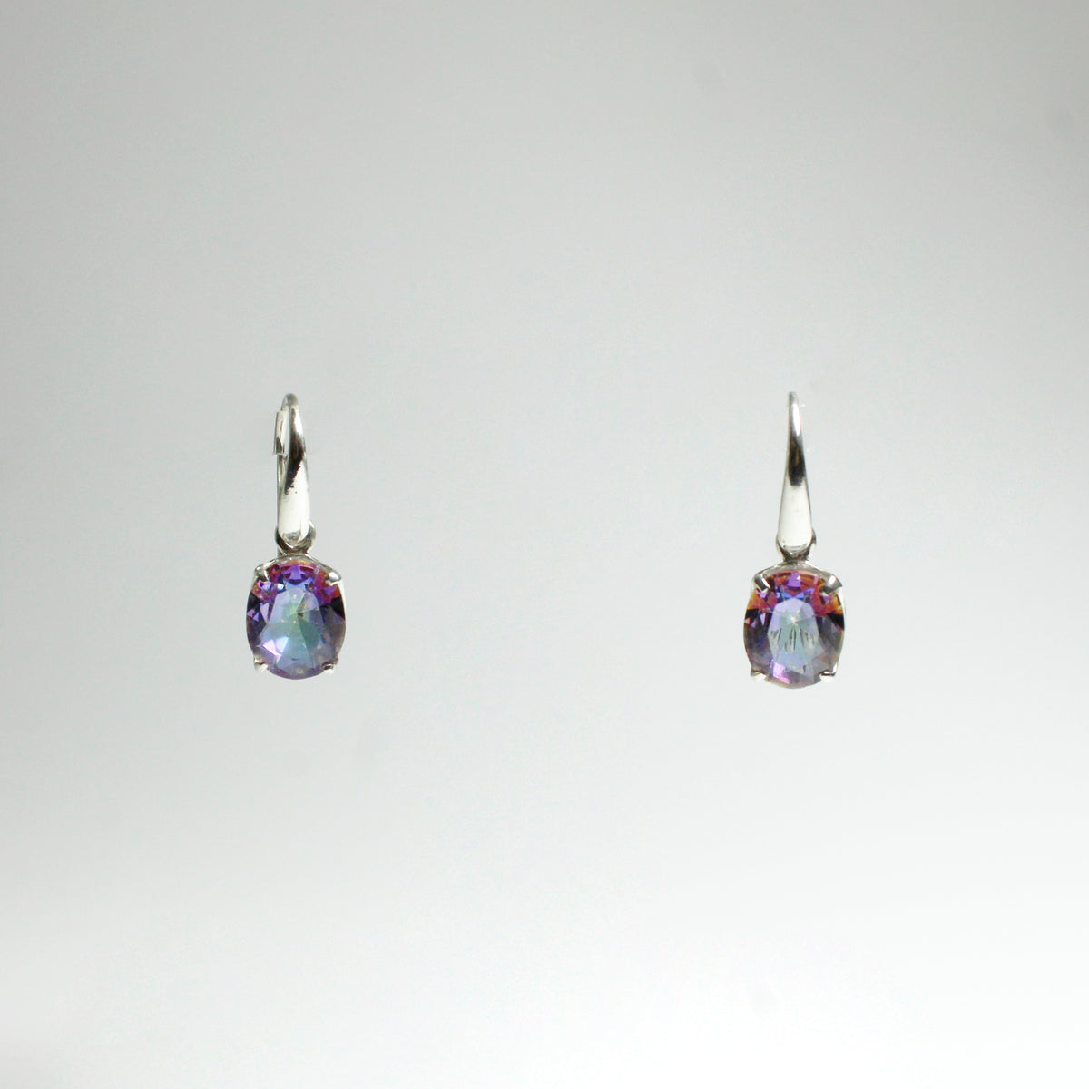 Sterling Silver 2.64ct Mystic Topaz Hook Drop Earrings