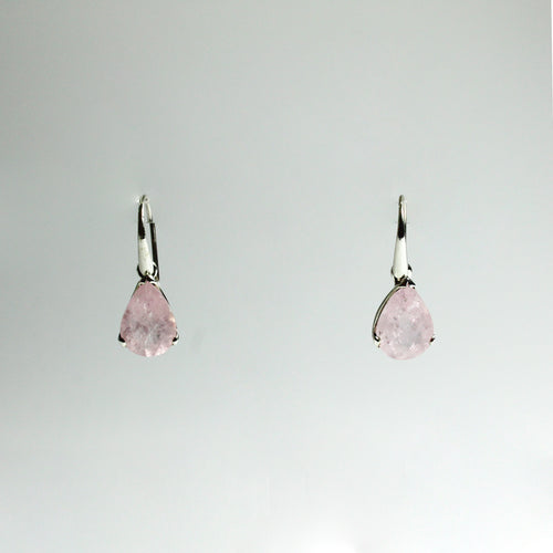 Sterling Silver 4.74ct Morganite Hook Drop Earrings