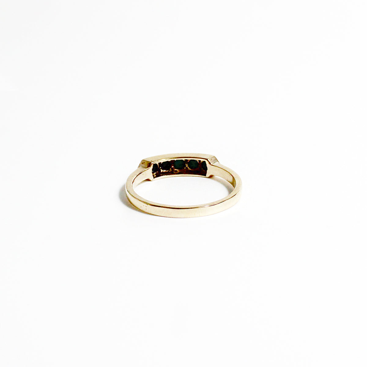 9ct Yellow Gold Seed Turquoise Bridge Ring