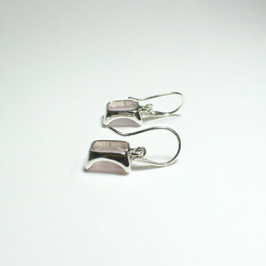 Sterling Silver 3.86ct Rose Quartz Hook Drop Earrings