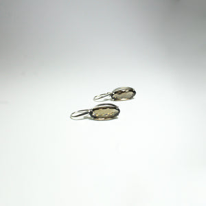 Sterling Silver Smokey Quartz Hook Drop Earrings