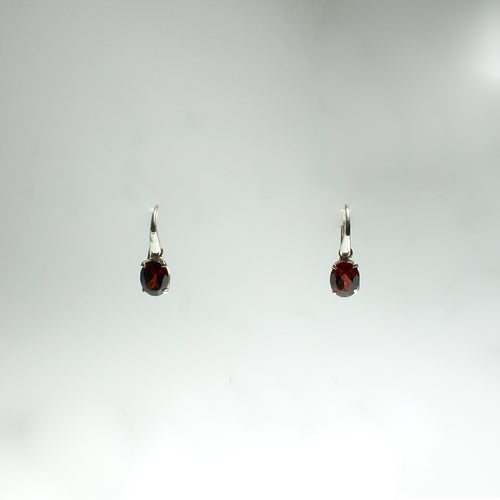 Sterling Silver 1.96ct Garnet Hook Drop Earrings