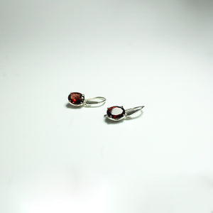 Sterling Silver 1.96ct Garnet Hook Drop Earrings