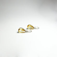 Sterling Silver 4.85ct Citrine Pear Cut Hook Drop Earrings