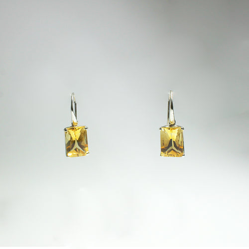 Sterling Silver 7.80ct Citrine Hook Drop Earrings