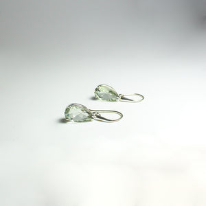 Sterling Silver 3.25ct Green Citrine Hook Drop Earrings