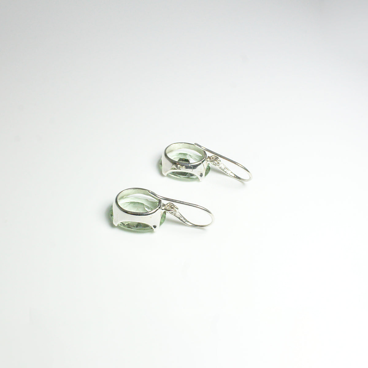 Sterling Silver 6.18ct Green Citrine Hook Drop Earrings