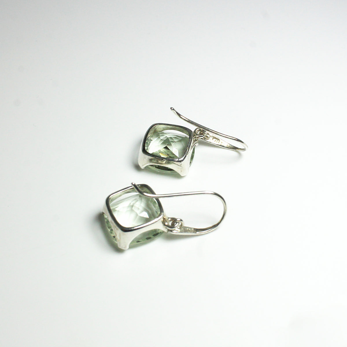 Sterling Silver 5.49ct Green Citrine Hook Drop Earrings