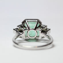 9ct White Gold Emerald and Black Onyx Dress Ring