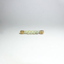 Antique 9ct Yellow Gold Opal Chip Filled Glass Barrel Pin