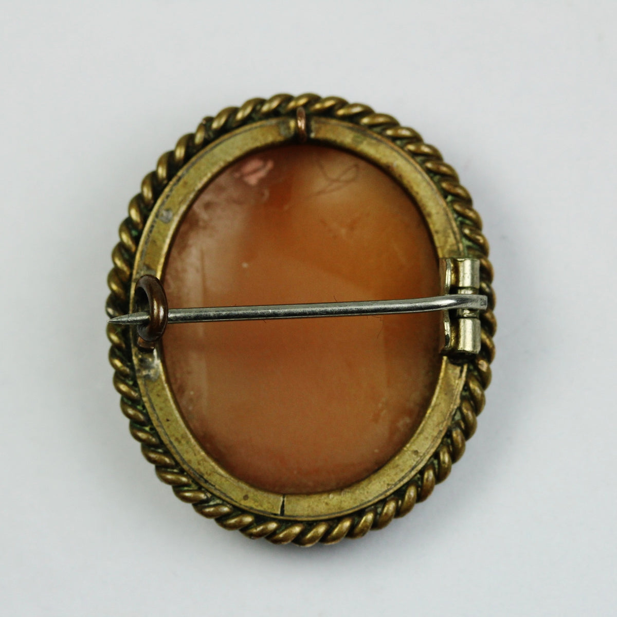 Conch Shell Bezel Set Cameo Brooch