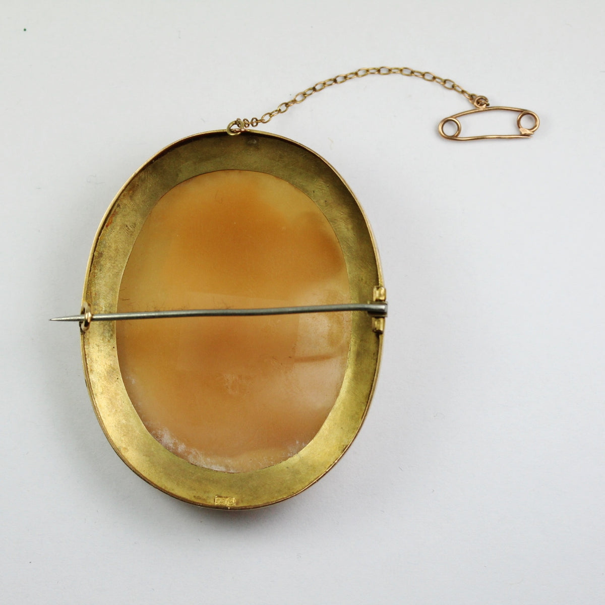 Conch Shell Bezel Set Cameo Brooch